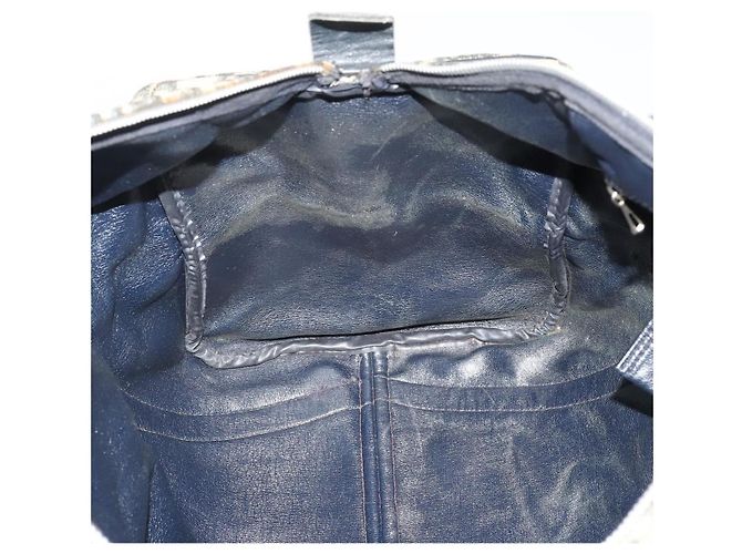 Borsa Boston Christian Dior Trotter Canvas Navy Silver Auth 199570 Argento Blu navy - vista 17