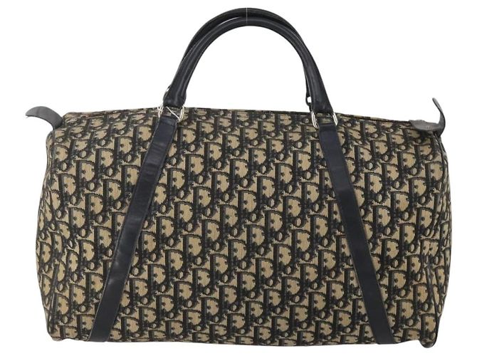 Borsa Boston Christian Dior Trotter Canvas Navy Silver Auth 199570 Argento Blu navy - vista 2