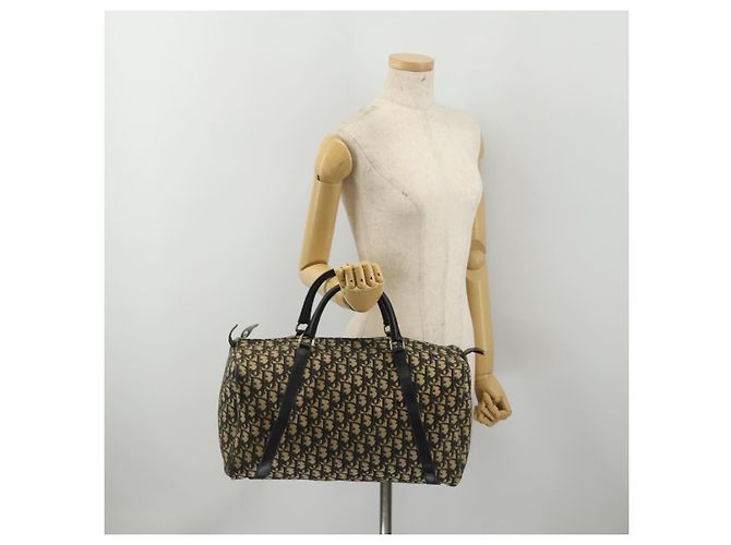 Borsa Boston Christian Dior Trotter Canvas Navy Silver Auth 199570 Argento Blu navy - vista 20