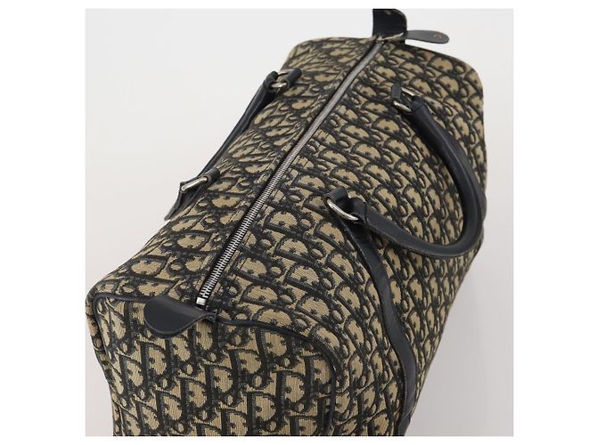 Borsa Boston Christian Dior Trotter Canvas Navy Silver Auth 199570 Argento Blu navy - vista 6