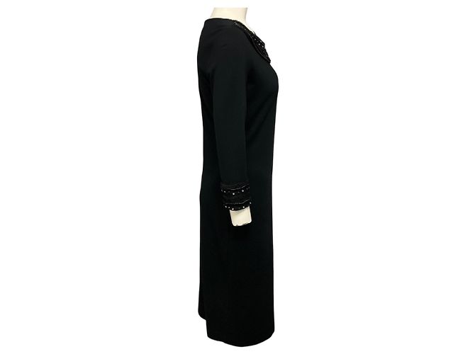 Escada Black Evokunia besticktes Stretch-Jersey Midikleid Schwarz - Ansicht 2