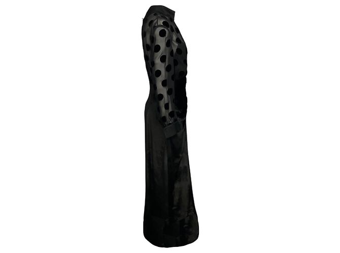 Vestido Paul Smith em chiffon de seda e veludo com padrão de bolinhas pretas Preto - vista 2