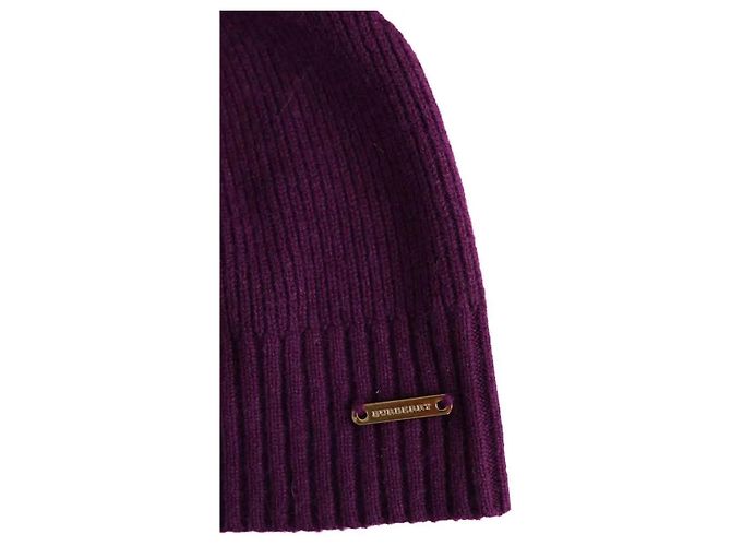 Berretto Burberry in cashmere viola Porpora - vista 2