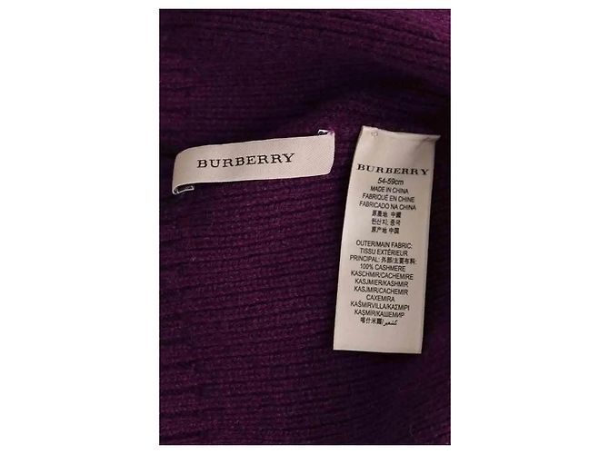 Berretto Burberry in cashmere viola Porpora - vista 5