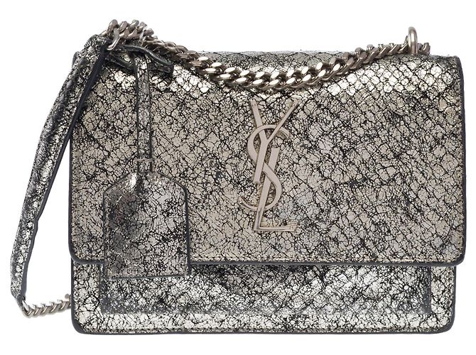 Borsa YVES SAINT LAURENT in Pelle Argentata - 103885 Argento - vista 2