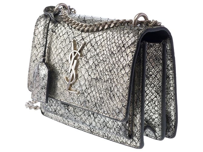 Borsa YVES SAINT LAURENT in Pelle Argentata - 103885 Argento - vista 4