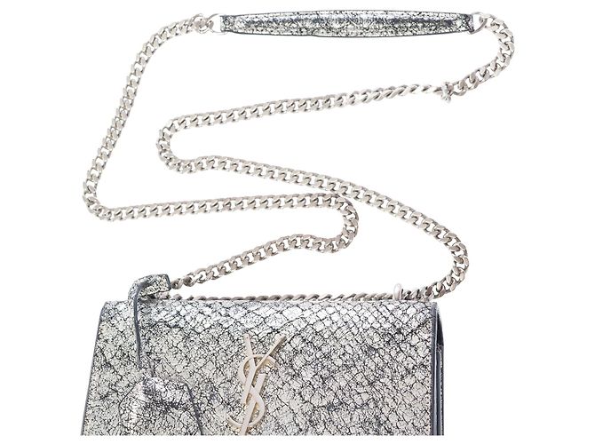 Borsa YVES SAINT LAURENT in Pelle Argentata - 103885 Argento - vista 9