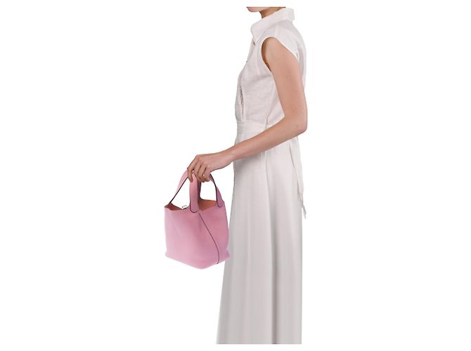Hermès Borsa HERMES Picotin in Pelle Rosa - 103884 - vista 13