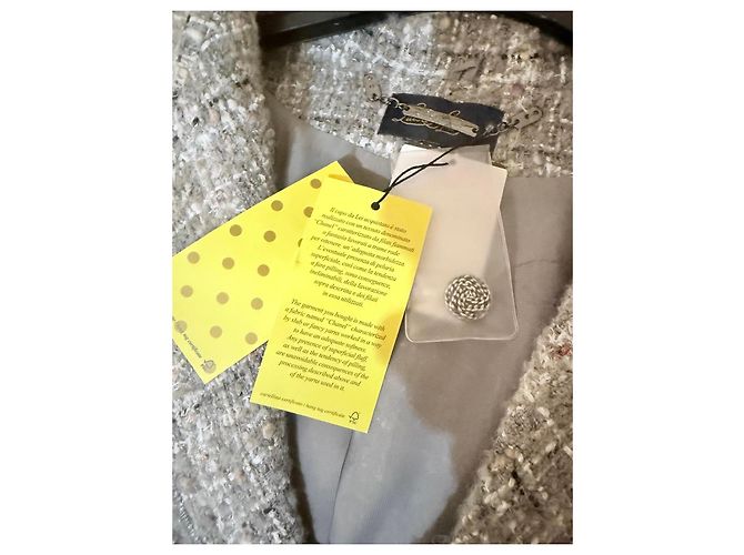 Luisa Spagnoli graue Tweedjacke Pink Weiß - Ansicht 11