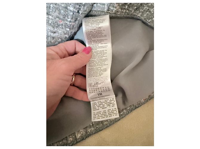 Luisa Spagnoli graue Tweedjacke Pink Weiß - Ansicht 12