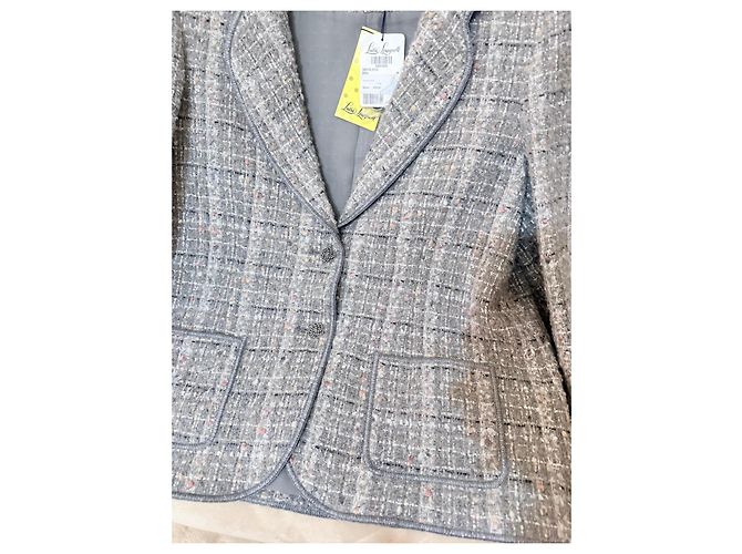 Luisa Spagnoli graue Tweedjacke Pink Weiß - Ansicht 3
