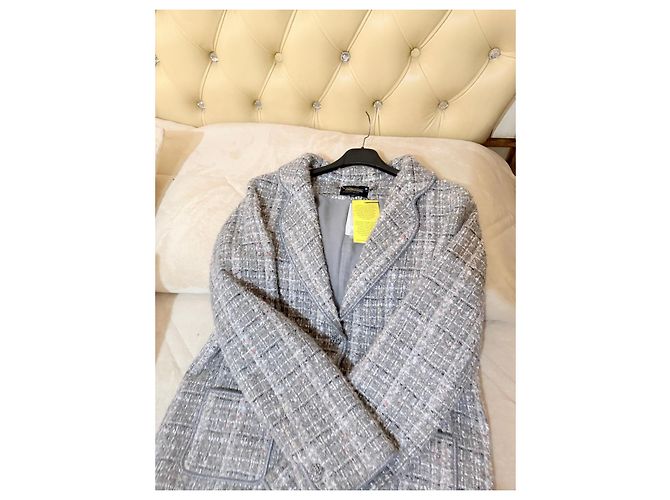 Luisa Spagnoli graue Tweedjacke Pink Weiß - Ansicht 7