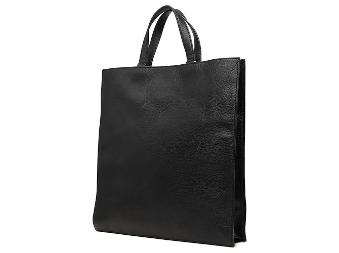 Bolso Tote Vertical Gucci de piel de becerro granulada negra con Web - vista 2