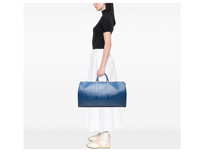 Borsa da viaggio Louis Vuitton Epi Keepall 55 Blu - vista 6