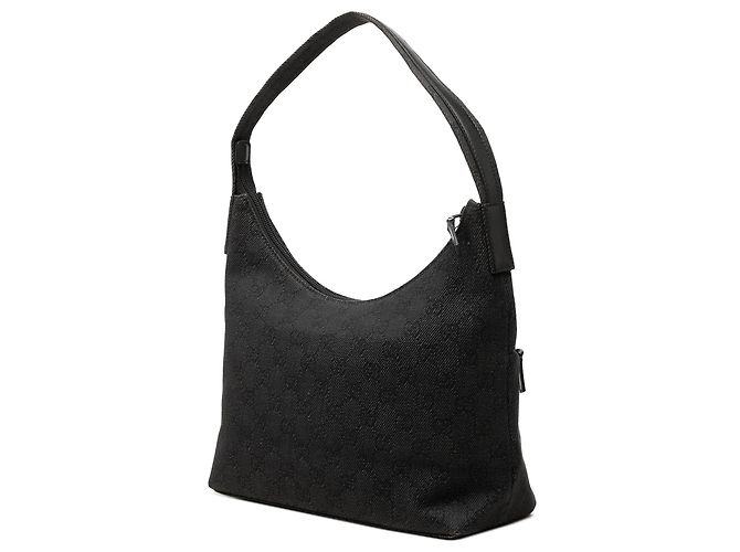 Borsa a tracolla Gucci GG in denim nero - vista 2