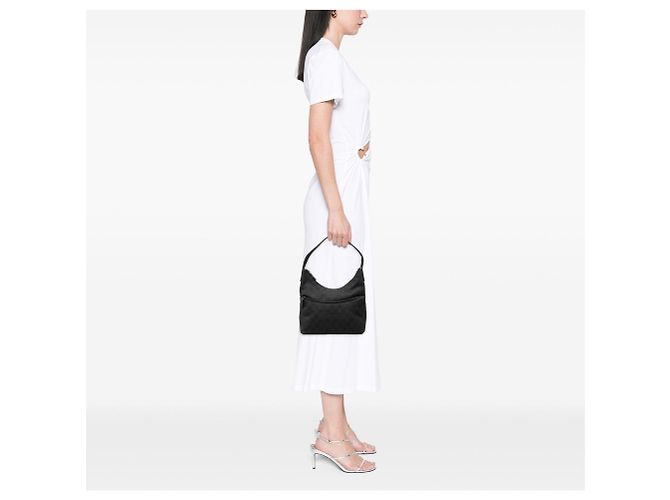 Borsa a tracolla Gucci GG in denim nero - vista 6