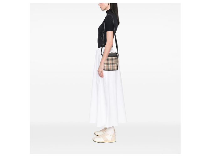 Borsa a tracolla Burberry House Check Canvas nera Nero - vista 6