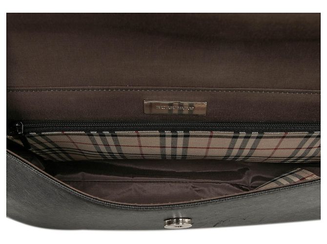 Borsa a tracolla con patta in pelle Burberry nera Nero - vista 4
