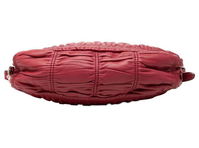 Red Prada Mini Nappa Gaufre Bow Shoulder Bag - view 3