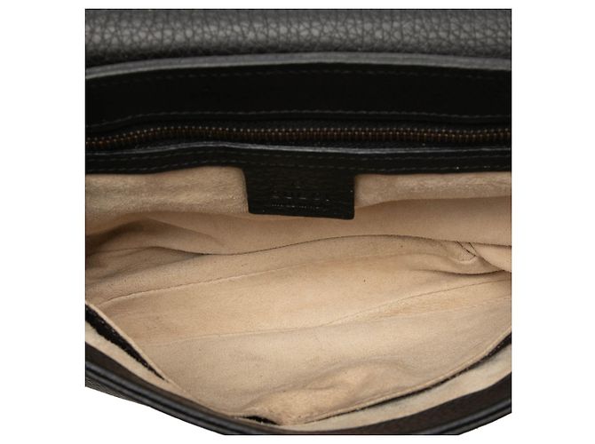 Bolsa de Ombro Gucci Medium 1973 em Pele de Bezerro Preta com Corrente Preto - vista 4