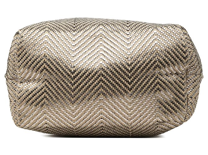Borsa Tote Hermès Chennai MM in Poliestere e Pelle Beige - vista 3