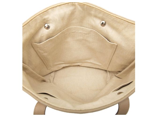 Borsa Tote Hermès Chennai MM in Poliestere e Pelle Beige - vista 4