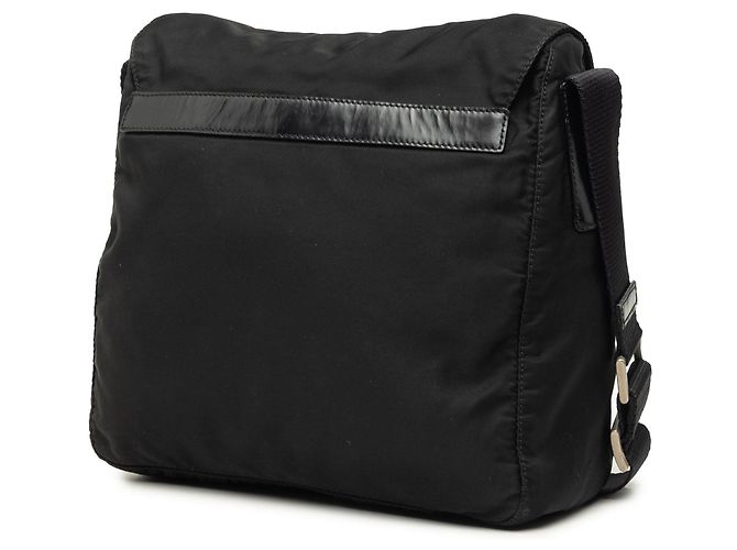 Bolsa Messenger Prada Tessuto preta com fivela e zíper Preto - vista 2