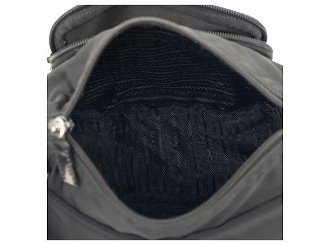 Bolsa Messenger Prada Tessuto preta com fivela e zíper Preto - vista 4