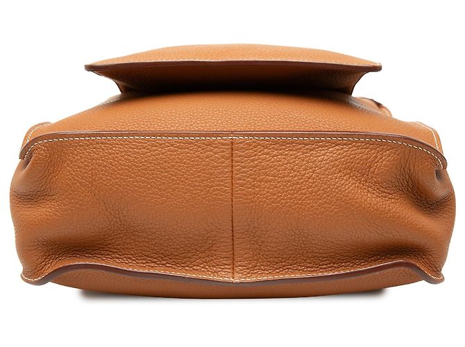 Borsa a tracolla Hermès Marwari PM in pelle Clemence marrone - vista 3
