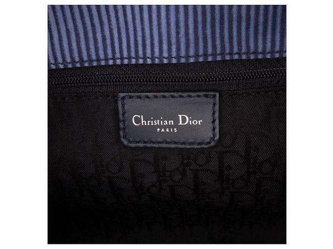 Borsa a tracolla Dior in velluto a coste blu - vista 5