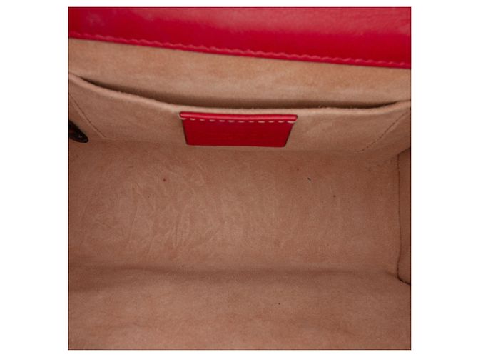 Padlock Borsa a tracolla Gucci Small in pelle rossa con perle e chiusura a lucchetto Rosso - vista 4