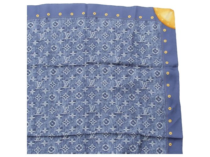 Louis Vuitton Monogram Denim Seidenschal blau - Ansicht 2