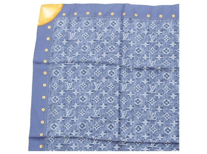 Louis Vuitton Monogram Denim Seidenschal blau - Ansicht 3