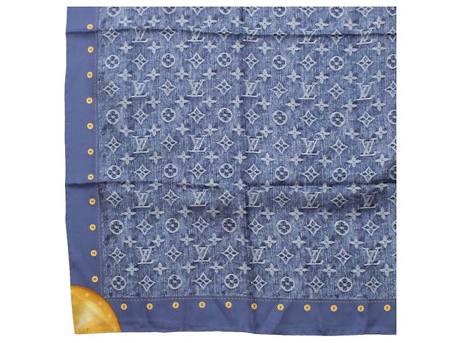Louis Vuitton Monogram Denim Seidenschal blau - Ansicht 4