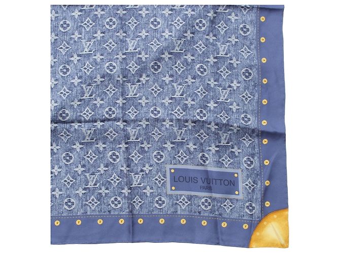 Louis Vuitton Monogram Denim Seidenschal blau - Ansicht 5