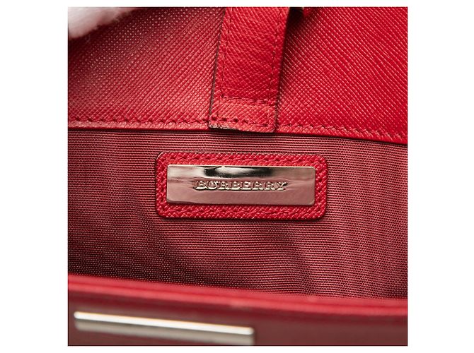 Borsa Tote Burberry in pelle rossa Rosso - vista 5