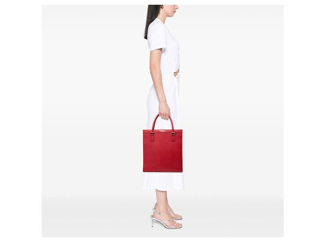 Borsa Tote Burberry in pelle rossa Rosso - vista 6