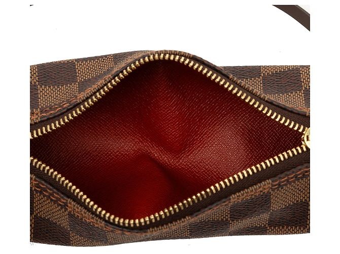 Borsa a mano Louis Vuitton Damier Ebene Papillon Pochette Marrone - vista 4