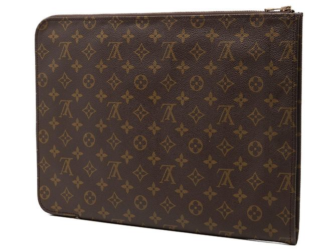 Borsa Business Portfolio Louis Vuitton Monogram Poche Documents Marrone - vista 2