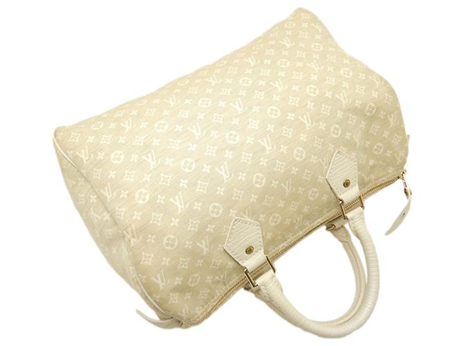 Borsa Boston Louis Vuitton Monogram Mini Lin Speedy 30 Beige - vista 12