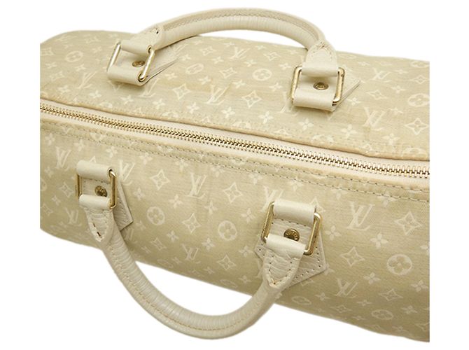 Borsa Boston Louis Vuitton Monogram Mini Lin Speedy 30 Beige - vista 13