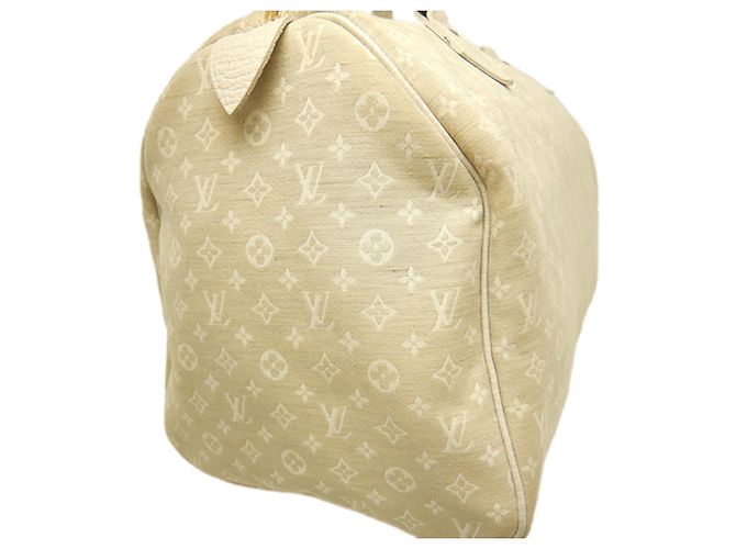 Borsa Boston Louis Vuitton Monogram Mini Lin Speedy 30 Beige - vista 14