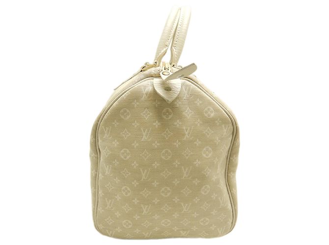 Borsa Boston Louis Vuitton Monogram Mini Lin Speedy 30 Beige - vista 2