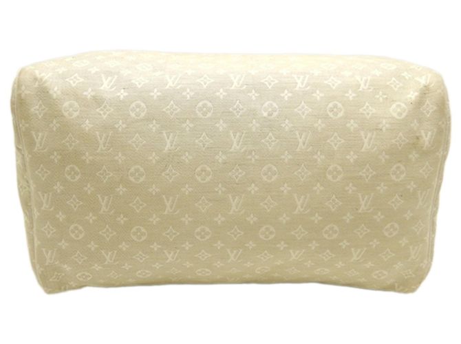 Borsa Boston Louis Vuitton Monogram Mini Lin Speedy 30 Beige - vista 3