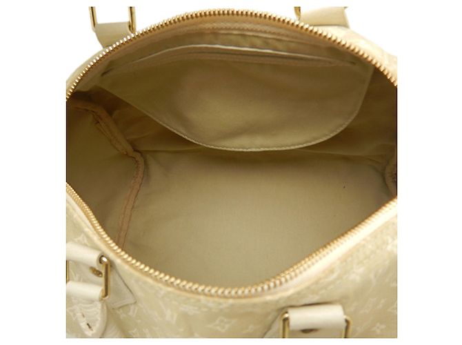 Borsa Boston Louis Vuitton Monogram Mini Lin Speedy 30 Beige - vista 4