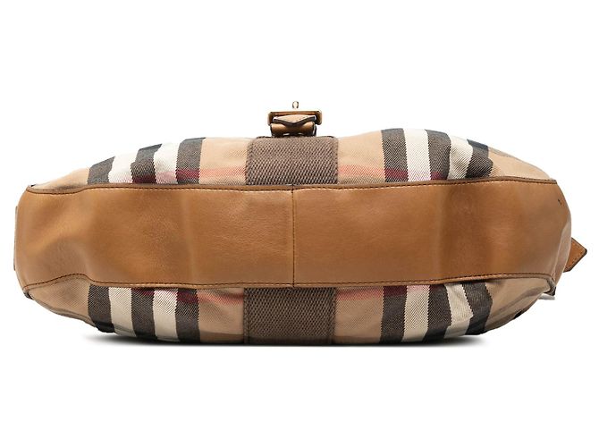 Borsa Hobo Satchel Burberry Medium House Check Canvas Beige - vista 3