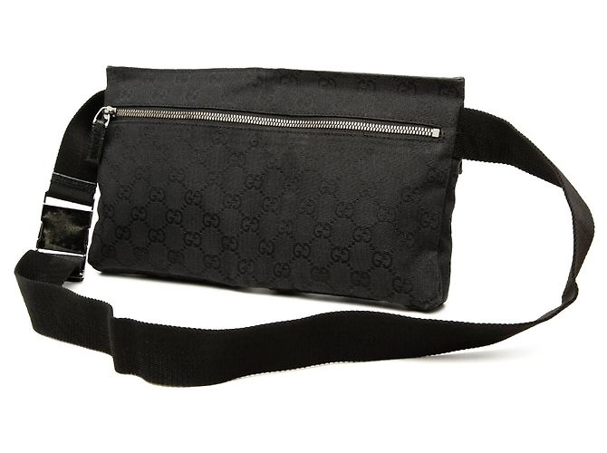 Black Gucci GG Canvas Double Pocket Belt Bag - view 2