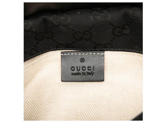 Borsa cintura Gucci in GG Canvas e pelle nera con banda Web Nero - vista 5