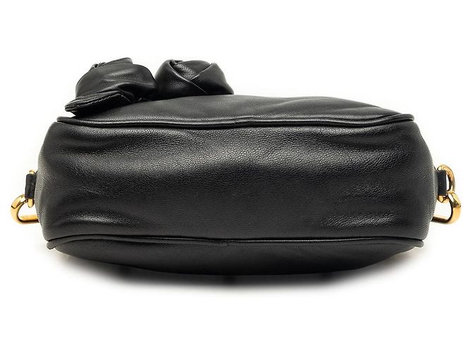 Borsa a tracolla Prada in Nappa nera con rosetta Nero - vista 3