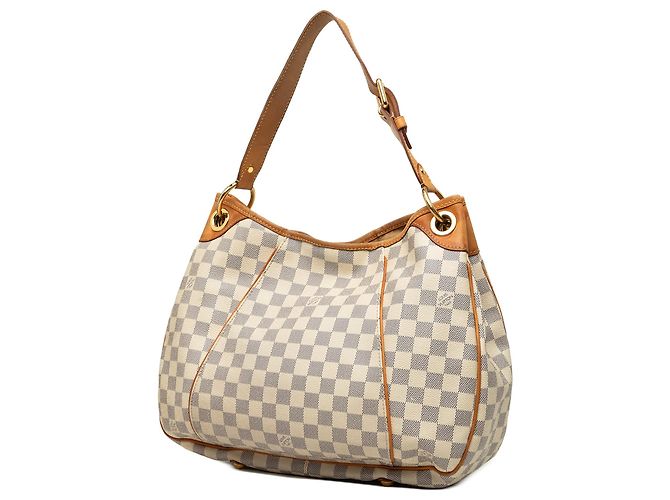 Borsa a tracolla Louis Vuitton Galliera PM Damier Azur Bianca Bianco - vista 2